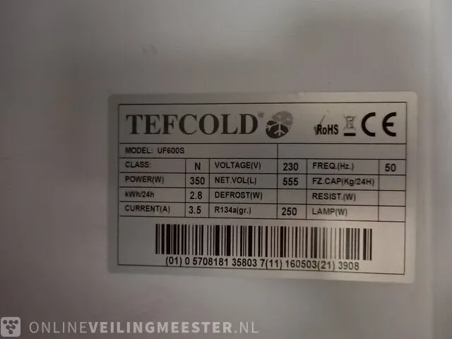 Horeca vrieskast tefcold, uf600s - afbeelding 5 van  5