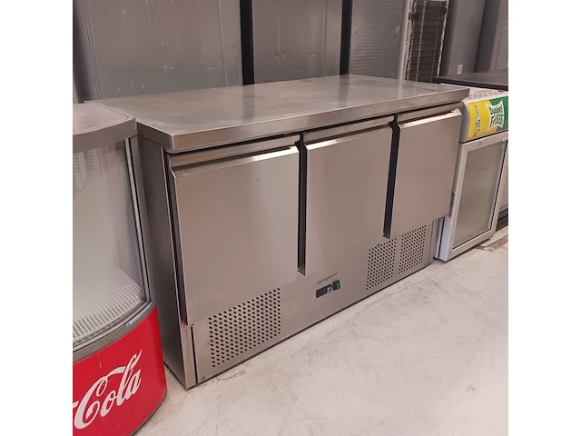 Horeca werkbank, 2x koeling en flessenkoeler, grijs / chroom - afbeelding 2 van  35