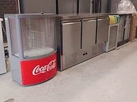 Horeca werkbank, 2x koeling en flessenkoeler, grijs / chroom - afbeelding 1 van  35