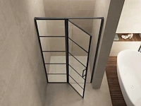 Horizon douchedeur mat zwart 90x200 cm - afbeelding 1 van  2
