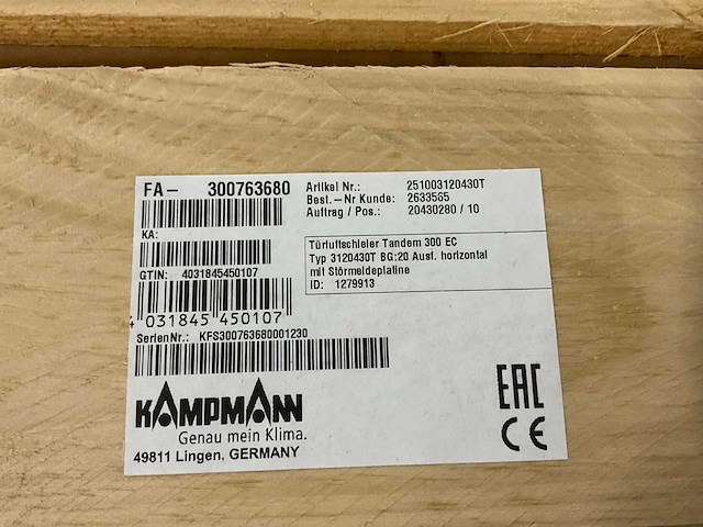 Horizon kampmann 3120430t luchtgordijn tandem 300 - afbeelding 5 van  5