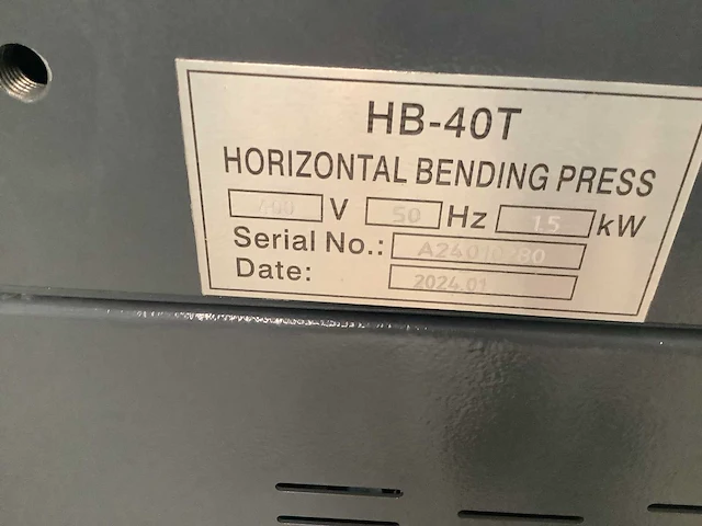 Horizontal bending press - 2024 - hb 40 - buigmachine - afbeelding 5 van  8