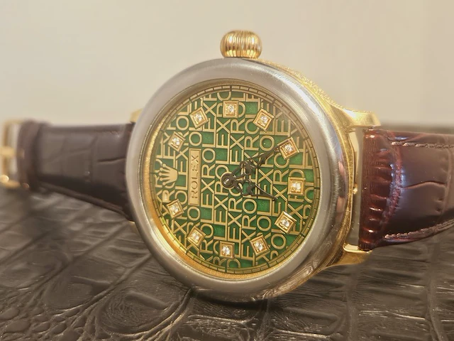 Horloge - antiek rolex uurwerk - volledig geserviced - afbeelding 6 van  13
