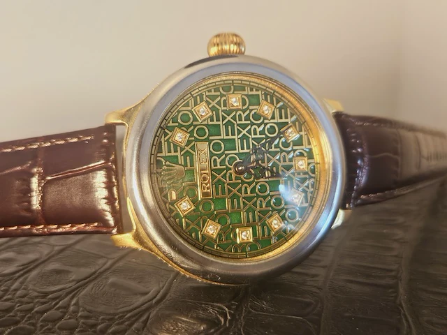 Horloge - antiek rolex uurwerk - volledig geserviced - afbeelding 7 van  13
