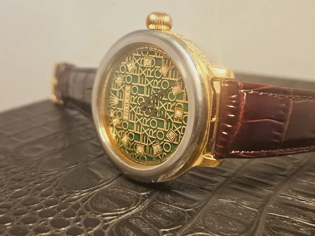 Horloge - antiek rolex uurwerk - volledig geserviced - afbeelding 8 van  13