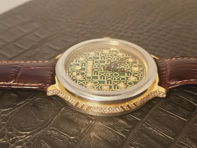 Horloge - antiek rolex uurwerk - volledig geserviced - afbeelding 11 van  13