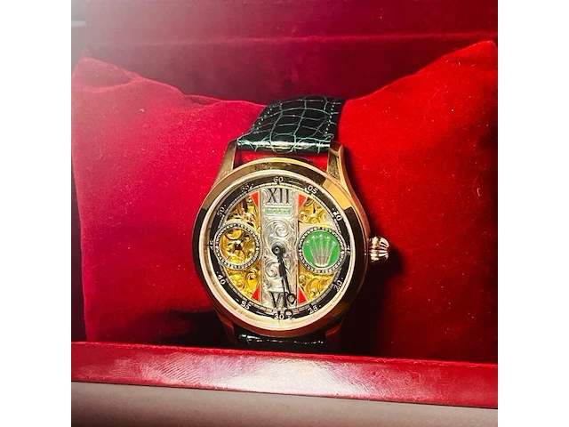 Horloge - antiek rolex uurwerk - volledig geserviced - afbeelding 2 van  5