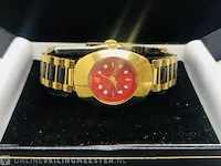 Horloge - elsen 23kt goud - met steentjes - afbeelding 1 van  7