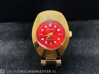 Horloge - elsen 23kt goud - met steentjes - afbeelding 6 van  7