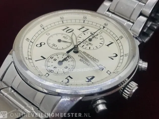 Horloge - seiko chronograph 100m - 7t92-0lt0 - afbeelding 1 van  7