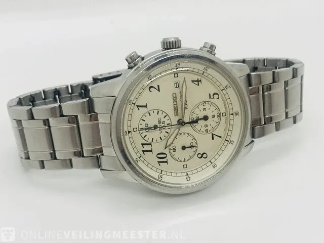 Horloge - seiko chronograph 100m - 7t92-0lt0 - afbeelding 4 van  7