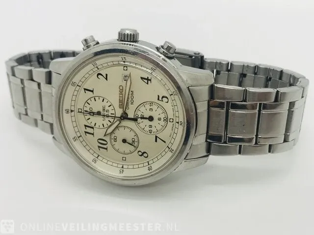 Horloge - seiko chronograph 100m - 7t92-0lt0 - afbeelding 5 van  7
