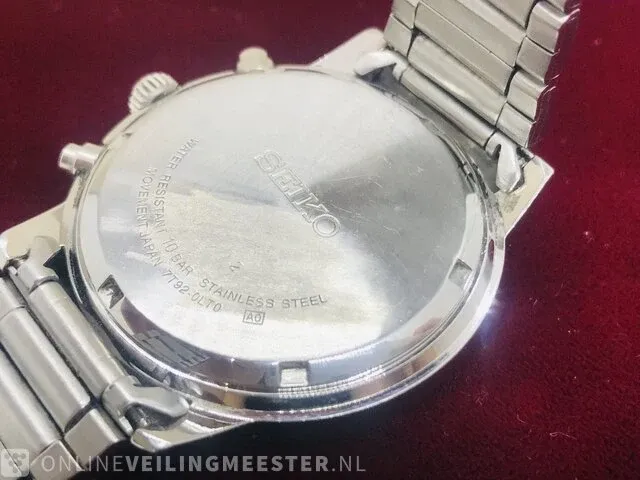 Horloge - seiko chronograph 100m - 7t92-0lt0 - afbeelding 7 van  7