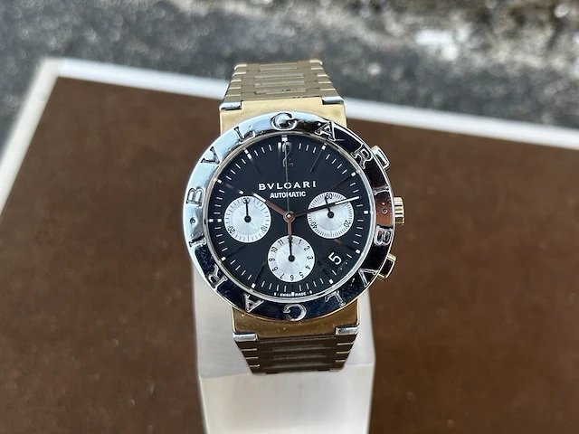 Horloge, bvlgari, bulgari chronograaf, staal, 2010+ - afbeelding 1 van  9
