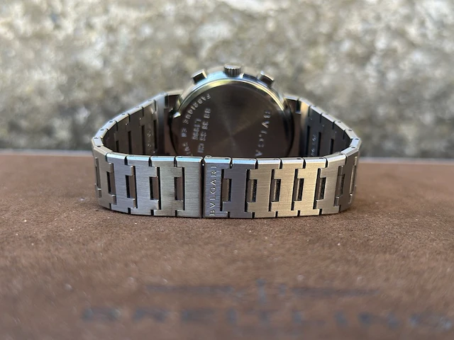 Horloge, bvlgari, bulgari chronograaf, staal, 2010+ - afbeelding 6 van  9
