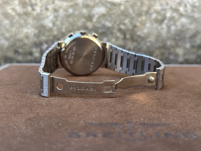 Horloge, bvlgari, bulgari chronograaf, staal, 2010+ - afbeelding 8 van  9