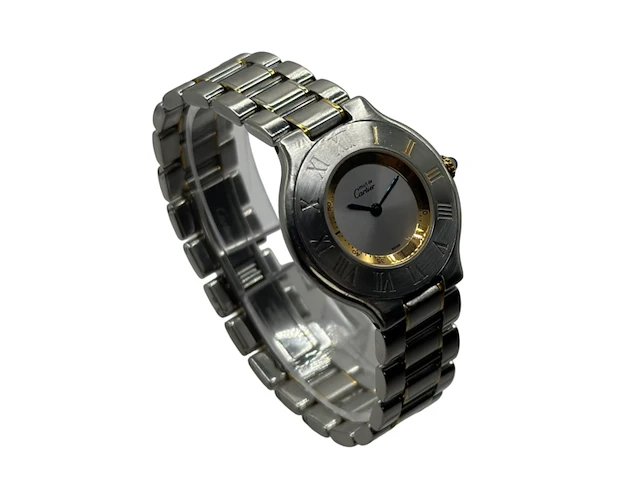 Horloge, cartier, 1330, goud/staal, 2000+ - afbeelding 1 van  8