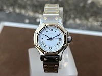 Horloge, cartier, octagon 0907, staal/goud, 1985 - afbeelding 1 van  11