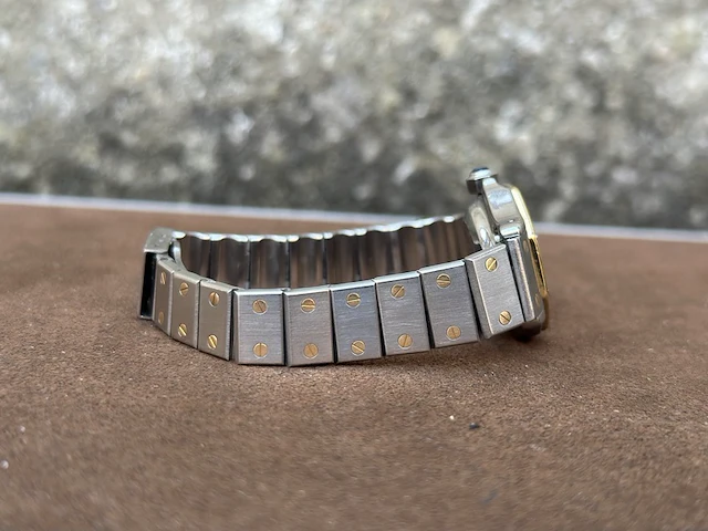 Horloge, cartier, octagon 0907, staal/goud, 1985 - afbeelding 8 van  11