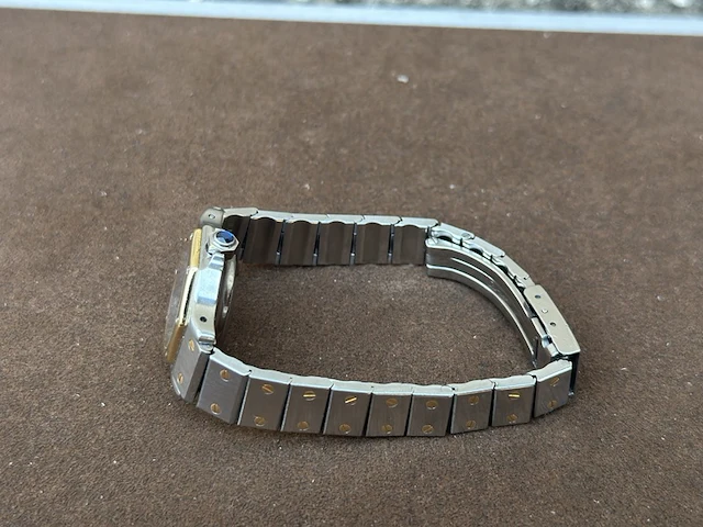 Horloge, cartier, octagon 0907, staal/goud, 1985 - afbeelding 9 van  11