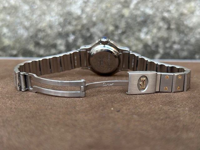 Horloge, cartier, octagon 0907, staal/goud, 1985 - afbeelding 10 van  11