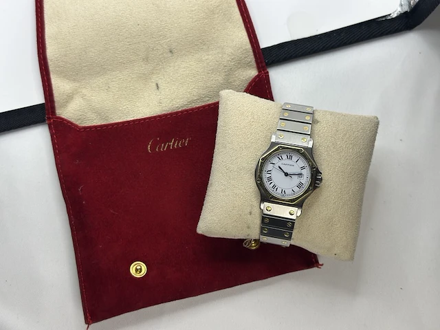 Horloge, cartier santos octagon, 2966, staal/goud, 1980-1990 - afbeelding 2 van  10