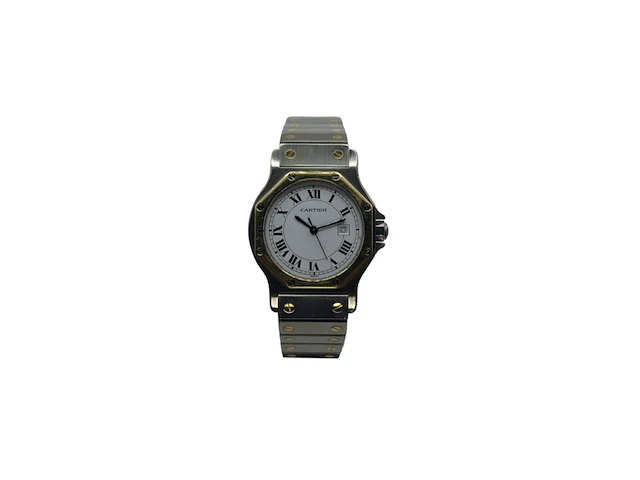 Horloge, cartier santos octagon, 2966, staal/goud, 1980-1990 - afbeelding 1 van  10