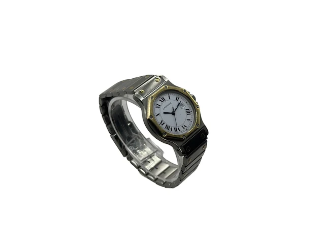 Horloge, cartier santos octagon, 2966, staal/goud, 1980-1990 - afbeelding 3 van  10