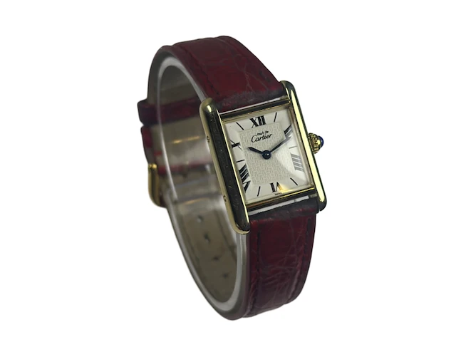 Horloge cartier , tank must de cartier 1613, goud, bouwjaar 1998 - afbeelding 9 van  16