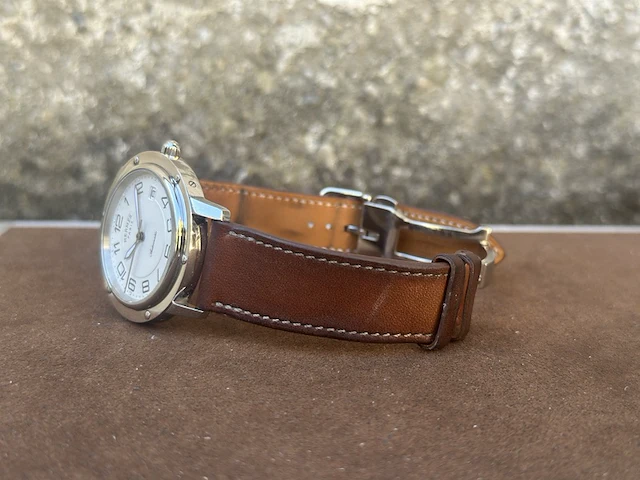 Horloge, hermes, clipper, staal, 2010+ - afbeelding 7 van  8