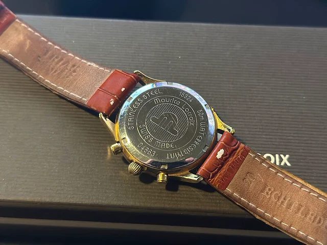 Horloge maurice lacroix, chronograaf 04663, staal/goud, 1998 - afbeelding 4 van  5
