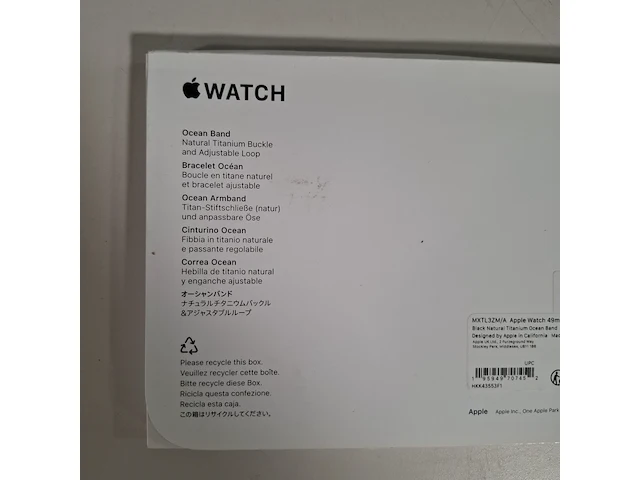 Horlogeband smartwatch, apple, watch 49 mm one size ocean band natural titanium buckle - afbeelding 2 van  5