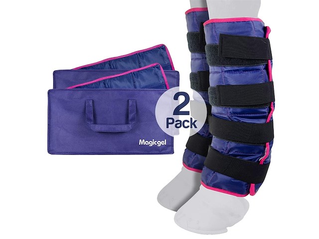 Horse ice pack cooling leg wraps voor hock enkel knee benen laarzen en hoeven. (twin ice boot by magic gel) - afbeelding 1 van  5