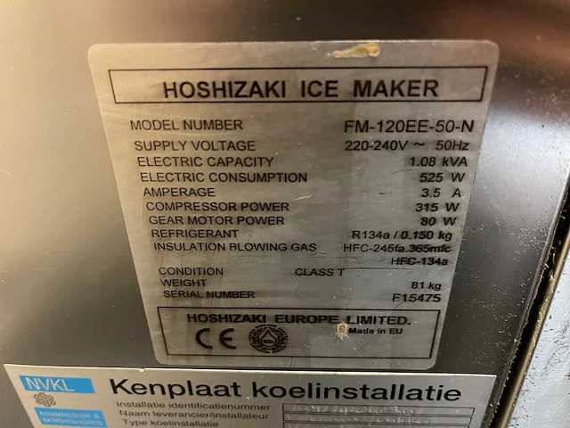 Hoshizaki - fm-120-ee-50 - ijsblokjesmachine - afbeelding 3 van  3