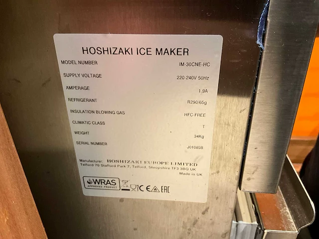 Hoshizaki im-30cne-hc ijsblokjesmachine - afbeelding 7 van  7