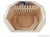 Hot tub - sparrenhout - inclusief houten cover interne kachel 190cm - afbeelding 2 van  9