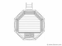 Hot tub - sparrenhout - inclusief houten cover interne kachel 190cm - afbeelding 6 van  9