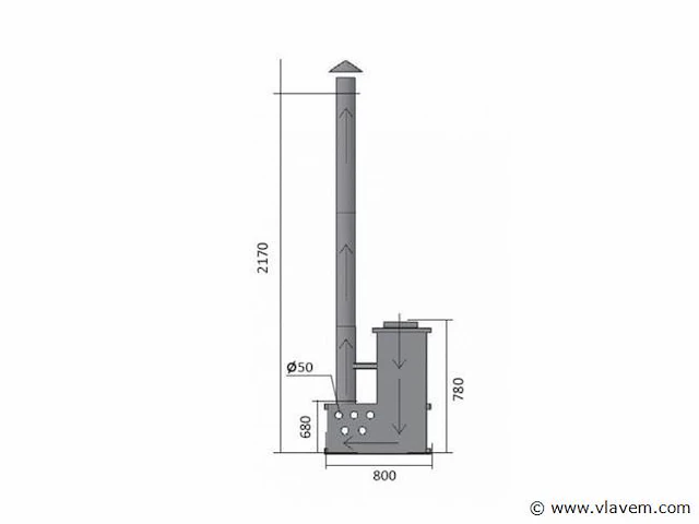 Hot tub - sparrenhout - inclusief houten cover interne kachel 190cm - afbeelding 8 van  9