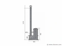Hot tub - sparrenhout - inclusief houten cover interne kachel 190cm - afbeelding 8 van  9