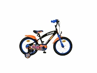 Hot wheels kinderfiets jongens 16 inch zwart oranje blauw - afbeelding 1 van  3