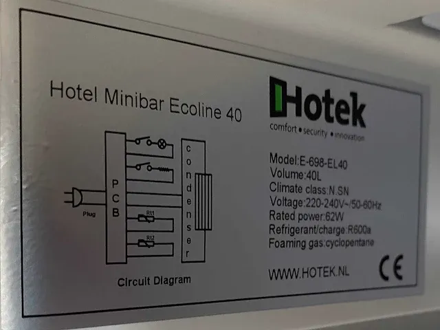 Hotek - hotel minibar ecoline 40 - afbeelding 7 van  8