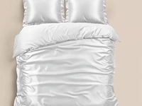 Hotel dekbed overtrek satijn glossy white200 x 220cm - afbeelding 1 van  5