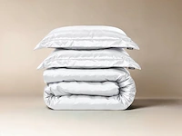 Hotel dekbed overtrek satijn glossy white200 x 220cm - afbeelding 2 van  5