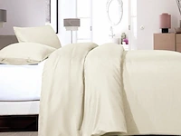 Hotel dekbed overtrek satijn point cream 200 x 220cm - afbeelding 2 van  5