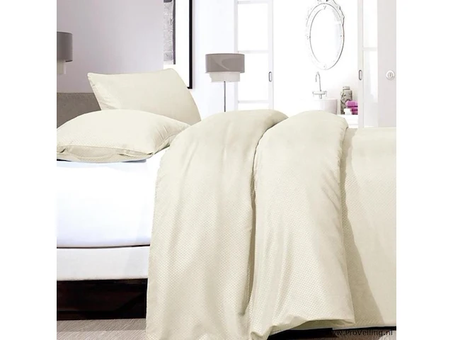 Hotel dekbed overtrek satijn point cream 200 x 220cm - afbeelding 5 van  5