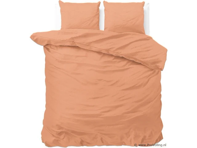 Hotel dekbed overtrek satijn point pastel oranje 240 x 220cm - afbeelding 1 van  3