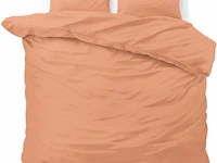 Hotel dekbed overtrek satijn point pastel oranje 240 x 220cm - afbeelding 1 van  3