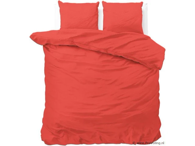 Hotel dekbed overtrek satijn point rood 200 x 220cm - afbeelding 1 van  3