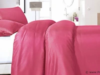 Hotel dekbed overtrek satijn point roze 140 x 220cm - afbeelding 2 van  3