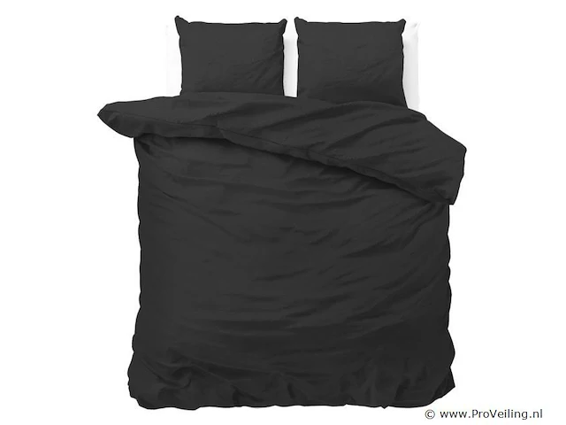 Hotel dekbed overtrek satijn point zwart 240 x 220cm - afbeelding 1 van  3